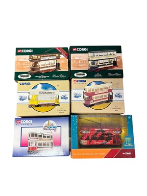 Lot 1848 - Corgi Commercial & Classics diecast double decker trams, boxed (42)