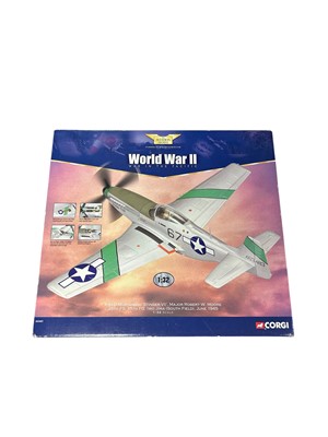 Lot 1850 - Corgi WWII The Aviation Archive 1:32 Scale Messerchmitt BF109G fighter, Boxed No.AA34901 & P-51D Mustang, Boxed No.AA34401 (2)