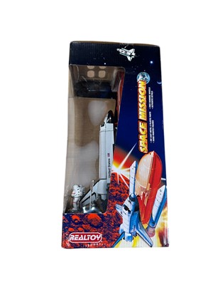 Lot 1851 - Dinky Supertoys Elevator Loader, boxed No.964, Dinky Toys Good Yard Crane, boxed (poor) No.973 & Realtoy Space Mission Shuttle, in window box No.38921 (3)