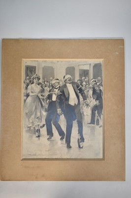 Lot 1435 - Reginald Thomas Cleaver (1862-1954) pencil - A Gymkhana at The Montreux Hotel, signed and titled, 43cm x 38cm, with mount unframed