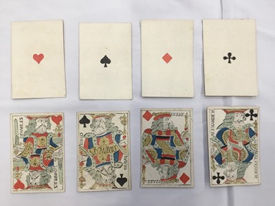 Lot 1081 - Complete deck of 52 Expatriate (or Belgian pattern family of the Paris pattern) playing cards