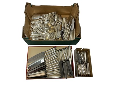 Lot 450 - Composite part canteen of Old English pattern cutlery, with same monogram