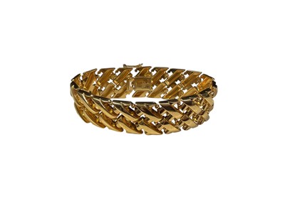 Lot 6 - Vintage Christian Dior gilt metal bracelet with cross design links, 19cm long