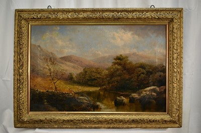 Lot 1445 - W. B. Henley, 19th century, oil on canvas - Highland Landscape, signed, 38cm x 60cm, in gilt frame