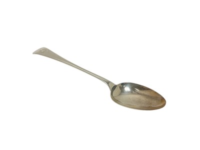 Lot 452 - Edwardian silver Old English pattern serving spoon, with engraved monogram