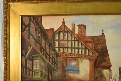Lot 167 - James Lawson Stewart (1841-1929) large watercolour - Old Temple Street, Bristol, signed, 62cm x 99cm, in glazed gilt frame