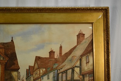 Lot 167 - James Lawson Stewart (1841-1929) large watercolour - Old Temple Street, Bristol, signed, 62cm x 99cm, in glazed gilt frame