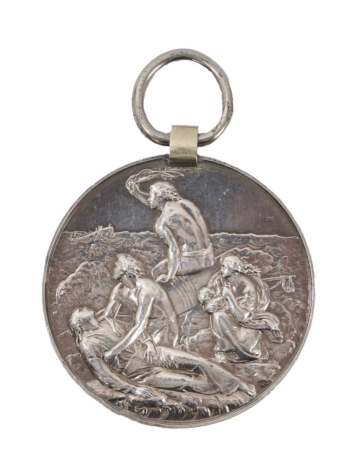 Lot 2 - Victorian Sea Gallantry Silver Medal (58mm variant), GVF, named to Mr T. Bath wreck of the ''Minerva'' on the 13th July 1890, the medal with later suspension mount. N.B. The British steam...