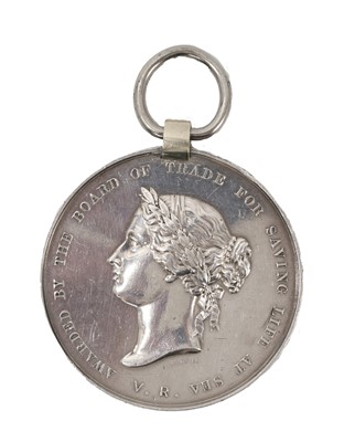 Lot 2 - Victorian Sea Gallantry Silver Medal (58mm variant), GVF, named to Mr T. Bath wreck of the ''Minerva'' on the 13th July 1890, the medal with later suspension mount. N.B. The British steam...