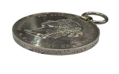 Lot 2 - Victorian Sea Gallantry Silver Medal (58mm variant), GVF, named to Mr T. Bath wreck of the ''Minerva'' on the 13th July 1890, the medal with later suspension mount. N.B. The British steam...
