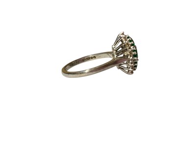 Lot 15 - 1970s emerald and diamond cluster ring