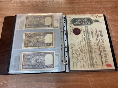 Lot 422 - India - An album containing predominately Republic Bank of India mixed banknotes to include consecutively numbered issues in uncirculated condition, Burma Military issues of George VI, Bank of B...