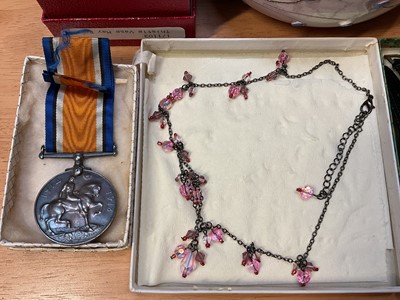 Lot 22 - Group of costume jewellery, wristwatches and a First World War medal