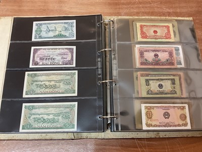 Lot 425 - World - An album containing Laos, Vietnam, Nepal etc. mixed banknotes with scarcer issues noted (N.B. Mixed grades) (243 banknotes)