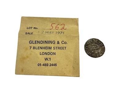 Lot 431 - Saxon - Aethelred II silver crux type Penny (circa 991-97) Moneyer: Leofwine, Mint-Maldon (N.B. Flan peck-marked & cracked otherwise GVF - Ex Glendining & Co, sale 12 May 1971, Lot No. 56...