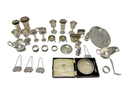 Lot 460 - Large selection of miscellaneous silver, approximately 60ozs weighable silver