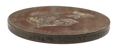 Lot 5 - Victorian Sea Gallantry Bronze Medal (58mm variant), EF, named to Joseph Moffat, wreck of the Schooner ''Phebe Lewis'' of Newport on the 1st April 1881. N.B. Joseph Moffat was awarded the...