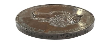 Lot 6 - Victorian Sea Gallantry Bronze Medal (58mm variant), EF, named to Charles James, wreck of the schooner ''Phebe Lewis'' of Newport on the 1st April 1881.