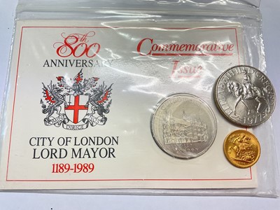 Lot 477 - G.B. - Mixed coins to include Gold Sovereign Elizabeth II 1966 UNC and two cupro nickel issues (3 coins)