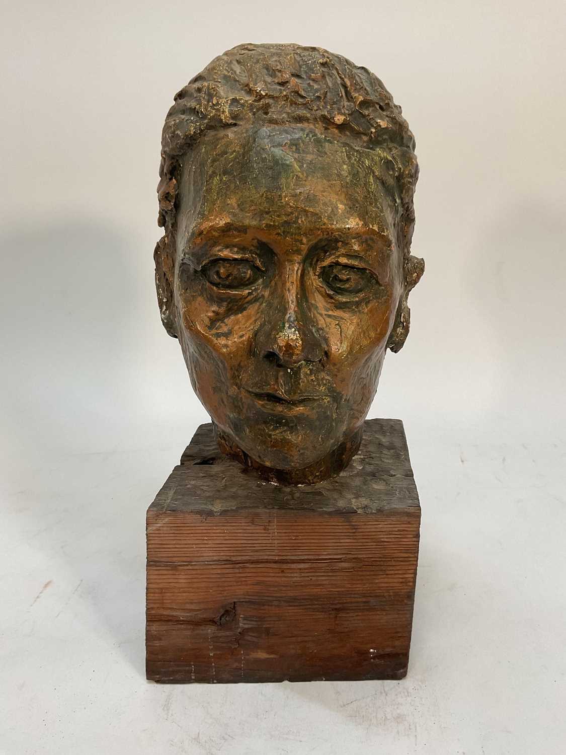 Lot 121 - R. J. Harris plaster sculpture of his young sister as he imagined her to be in older age, dated 67, together with a group of works of Mersea scenes by the same hand (approx 26) each 9.5cm x 13cm