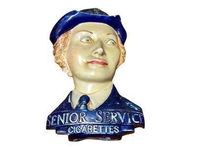 Lot 1147 - Senior Service Cigarettes painted plaster advertising sign in the form of a Royal Navy WREN