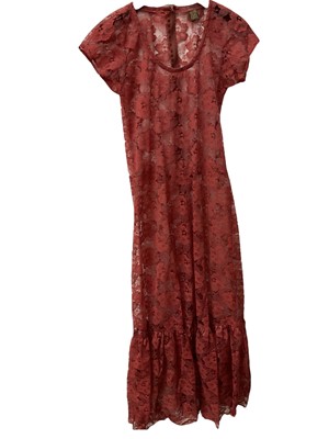 Lot 2124 - Vintage 1960s/70s Biba lace dress and later bag (2)