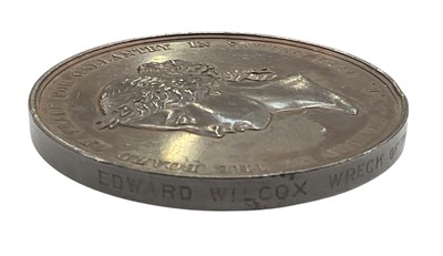 Lot 7 - Victorian Sea Gallantry Bronze Medal (58mm variant), EF, named to Edward Wilcox, wreck of the ''Fearnought'' on the 12th October 1890. N.B. Edward Wilcox was an able seaman on the ship En...