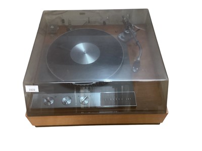 Lot 2222 - Garrard 401 record turntable deck with SME Tonearm in a teak case with Perspex cover