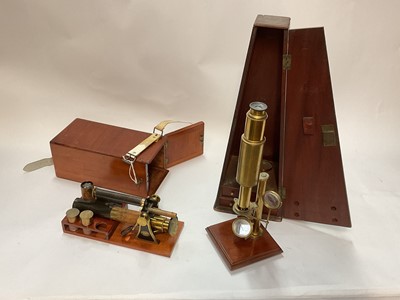 Lot 2404 - Two antique microscopes