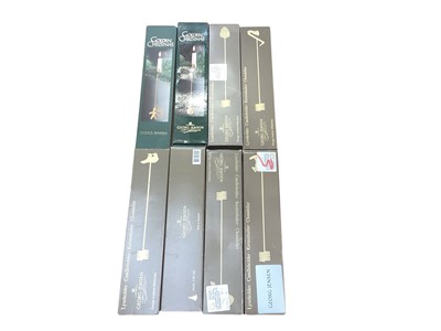 Lot 2654 - Eight Georg Jensen Christmas tree candle holders in boxes