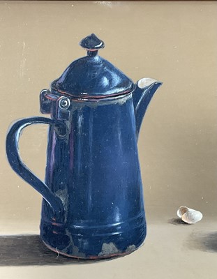 Lot 112 - Piero Antonelli (1916-1989) oil on panel - still life of oranges and an enamel pot, signed, 19cm x 35cm, with purchase receipt, in gilt frame