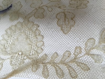 Lot 2057 - Venetian style lace example worked by Lady Hortia Erskine (1841-1922), three lengths each approximately 1m of Victorian needle-run embroidered lace plus similar lenght of lace 1.5m approximately...