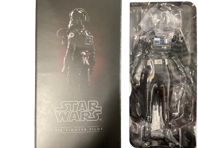 Lot 179 - Star Wars Sideshow 1/6th Scale action figures Imperial TIE Fighter Pilot, Scout Trooper and Impreial AT-AT Driver.