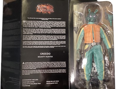 Lot 174 - Star Wars Sideshow 'Scum & Villainy' 1/6th Scale action figure Gamorrean Guard, Bib Fortuna (Jabba's Major-Domo), Greedo (Bounty Hunter) and Bossk (Bounty Hunter).