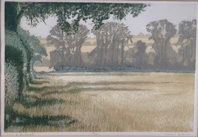 Lot 352 - Michael Carlo (b. 1945) print - 'Down to the Brook', signed, numbered 99/100 and dated 1985 and another, 'sample copy', 41cm x 60cm, in glazed frames (2)