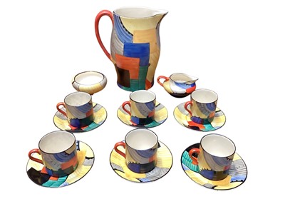 Lot 1153 - Susie Cooper Gray's Pottery coffee set made for Lewis's & Co together with a similar jug.