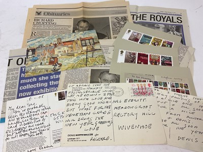 Lot 1046 - Group of three postcards from Richard Chopping and Denis Wirth-Miller