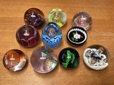 Lot 1140 - Ten Caithness paperweights including Distraction, Magic Roundabout and Whitefriars Rosette