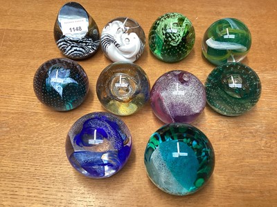 Lot 1148 - Ten Caithness paperweights including Domino, Journey and Tempest