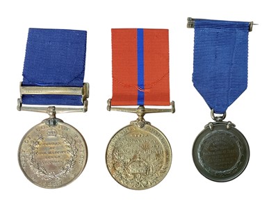 Lot 32 - Unusual Victorian and later Police Gallantry medal trio comprising Victorian Jubilee (Police) medal 1887, with 1897 clasp, City of London Police