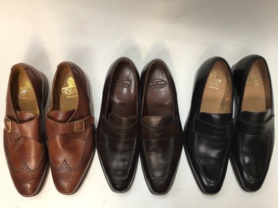 Lot 2087 - Crockett & Jones shoes Chalfont tan leather shoes size 9 1/2 new but with minor scuffs to sole and some marks on the leather plus Banbury brwon leather size 9 1/2 E very light wear and simi...