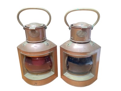 Lot 2408 - Pair of copper ship's lamps