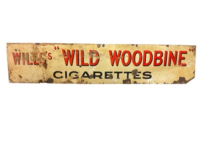 Lot 2555 - Vintage enamel advertising sign "Will's Wild Woodbine Cigarettes"