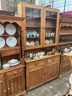 Lot 1215 - Antique pine two height dresser