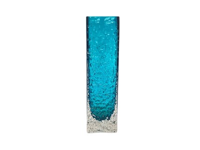 Lot 1169 - Whitefriars Kingfisher blue nailhead vase, designed by Geoffrey Baxter, 17cm high