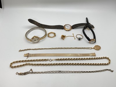 Lot 73 - Gold jewellery and watches