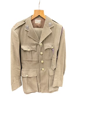 Lot 760 - Second World War era Essex Regiment Lieutenants' Service Dress Jacket by Hobson & Sons (London) Ltd with pips and regimental badges together with trousers