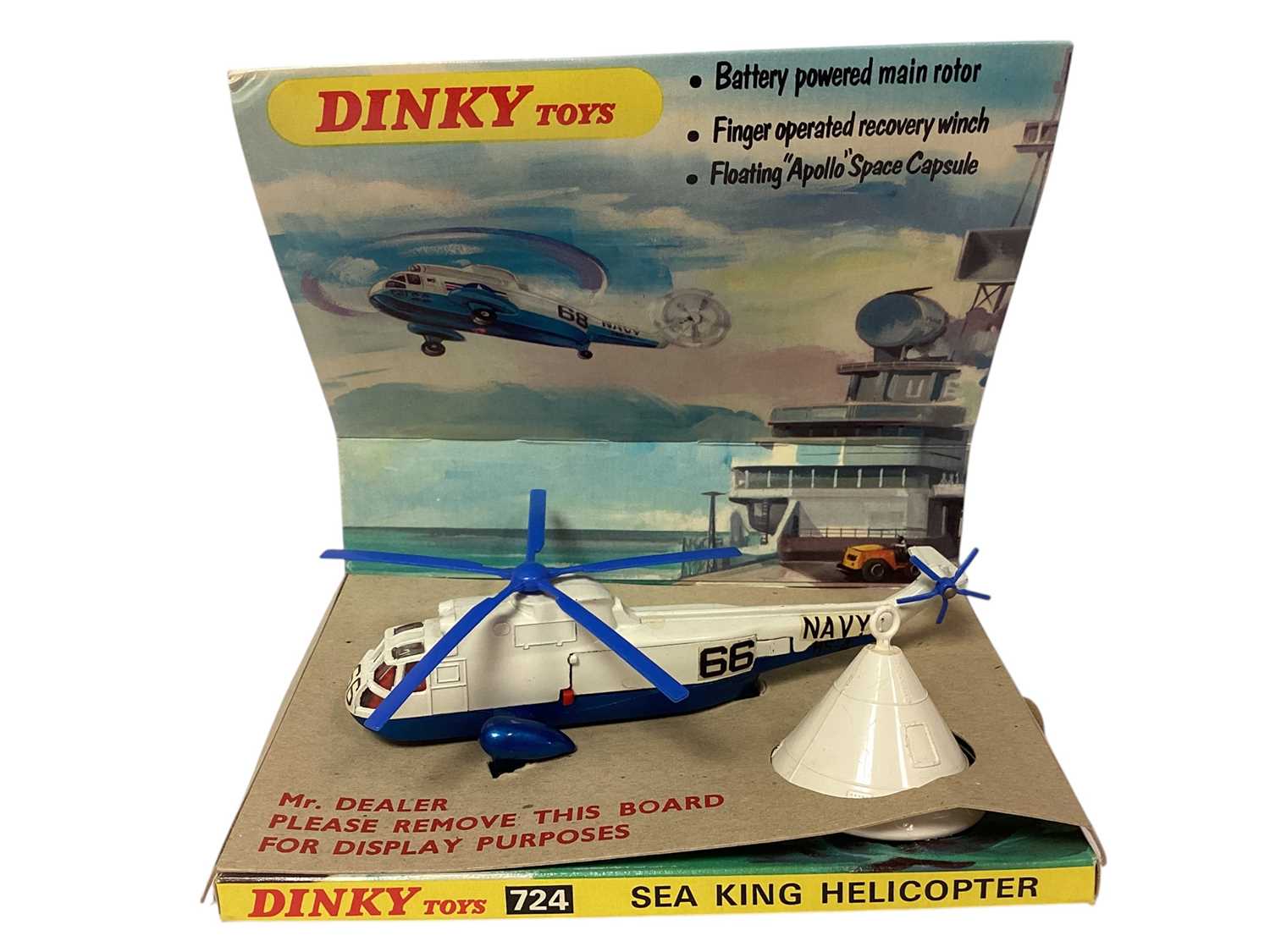 Lot 1804 - Dinky diecast Sea King Helicopter No.724, Boeing 737 No.717 & Hawker Siddeley H.S.125 Executive Jet No.723, all poor boxes, plus loose aircraft (qty)