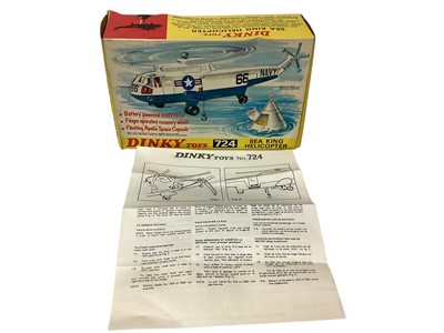 Lot 1804 - Dinky diecast Sea King Helicopter No.724, Boeing 737 No.717 & Hawker Siddeley H.S.125 Executive Jet No.723, all poor boxes, plus loose aircraft (qty)
