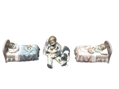 Lot 1177 - Three Lladro porcelain figures - Sweet Dreams, Cozy Companions and Bedtime Buddies, all boxed